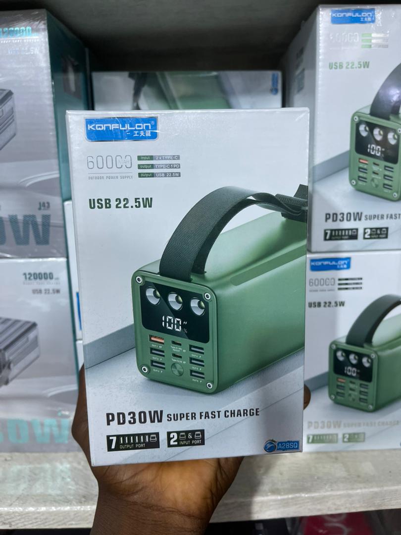 Konfulon Power Bank 60000mah Fast Charge Usb 22.5w Typec 30w